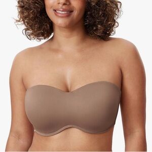 DELIMIRA Strapless Bra Minimizer Seamless Underwire Unlined Bandeau for Big Bust